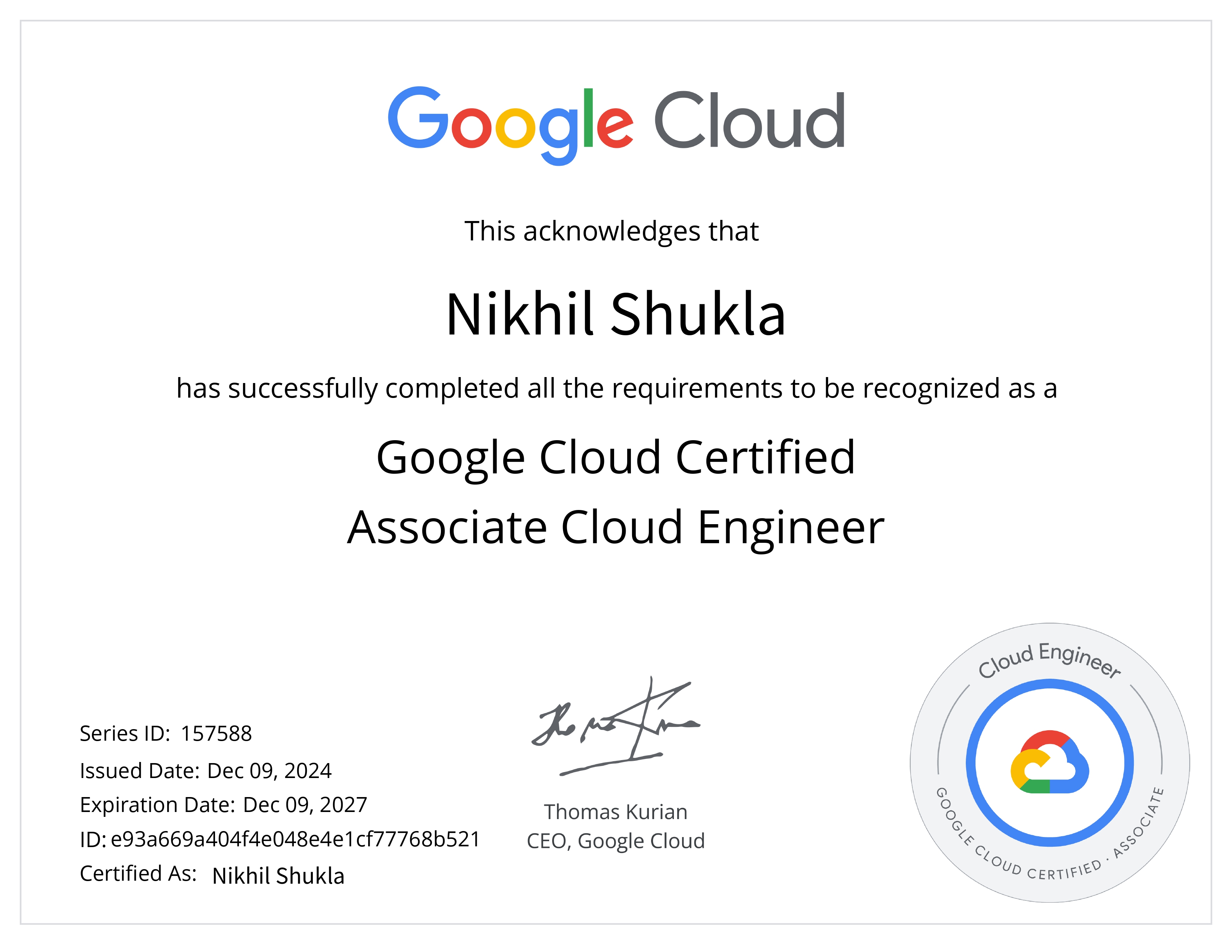 Google Cloud Associate Cloud Engineer